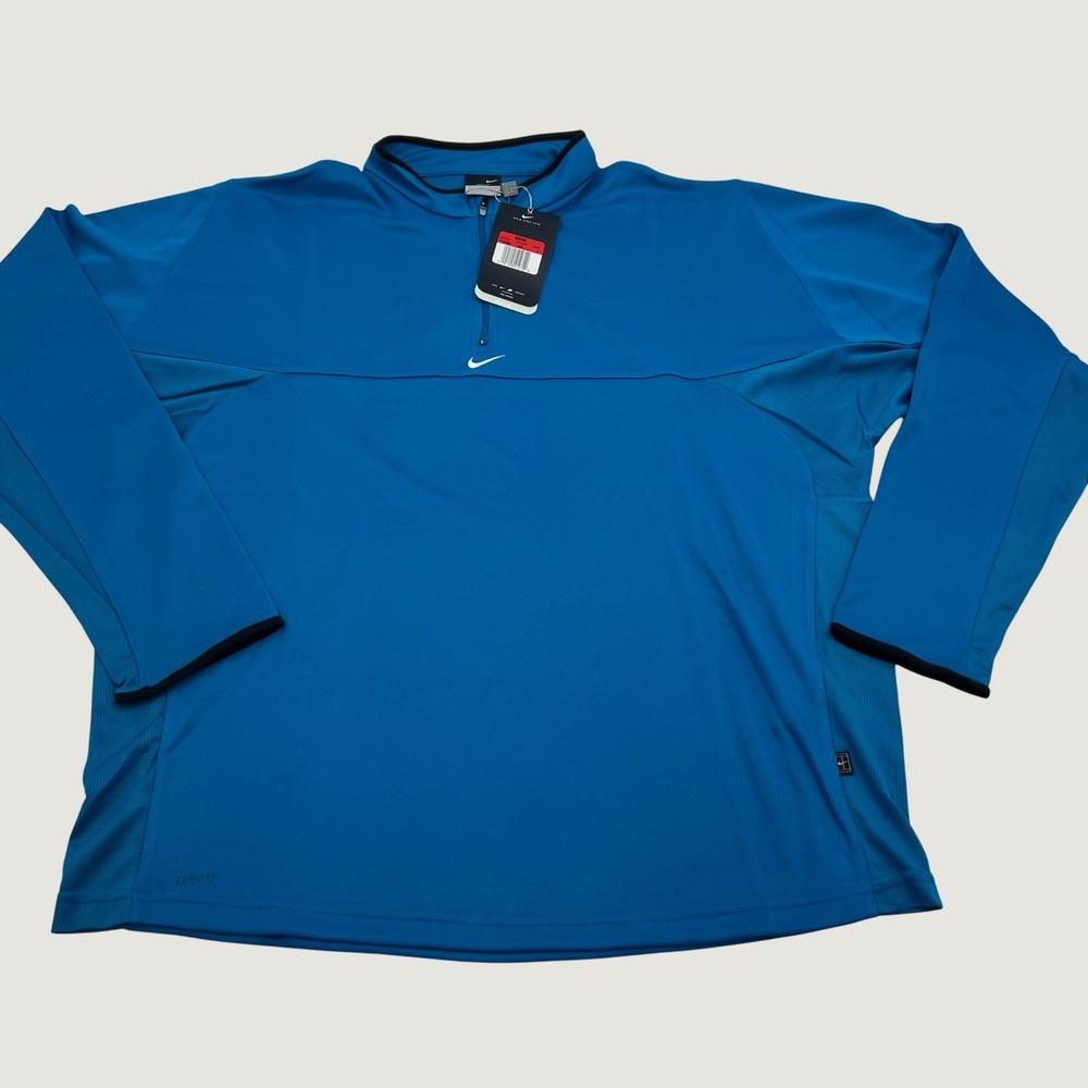 Nike Mens Dri-FIT 1/4 Zip Tennis Pullover Blue 142459 404 New L